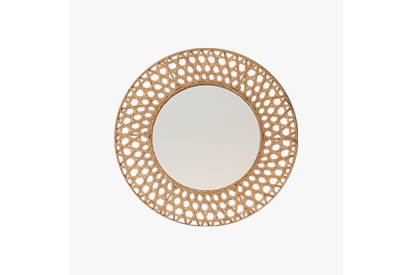 Golden round mirror