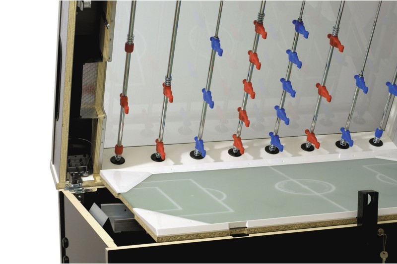 Tischfußball, Garlando Olympic Silver, mit Münzeinwurf, inkl. Glasabdeckung