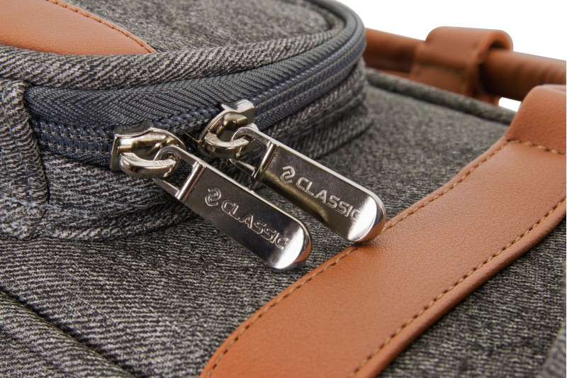 Queuetasche, Classic Challenger, grau-braun, 3/5, 85 cm