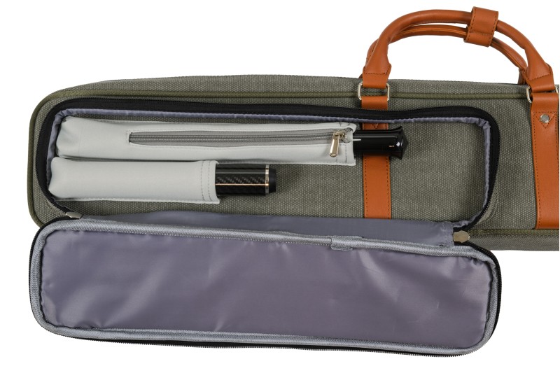 Queuetasche, Classic PocketStyle, grün-braun, 3/5, 85 cm