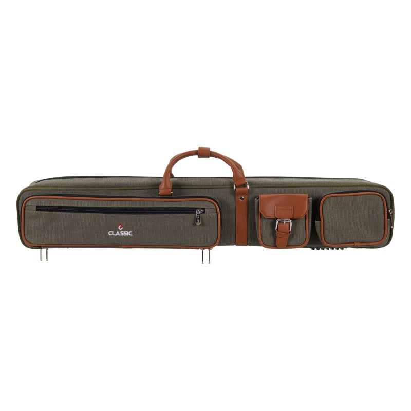 Queuetasche, Classic PocketStyle, grün-braun, 3/5, 85 cm Queuetasche, Classic PocketStyle, grün-braun, 3/5, 85 cm