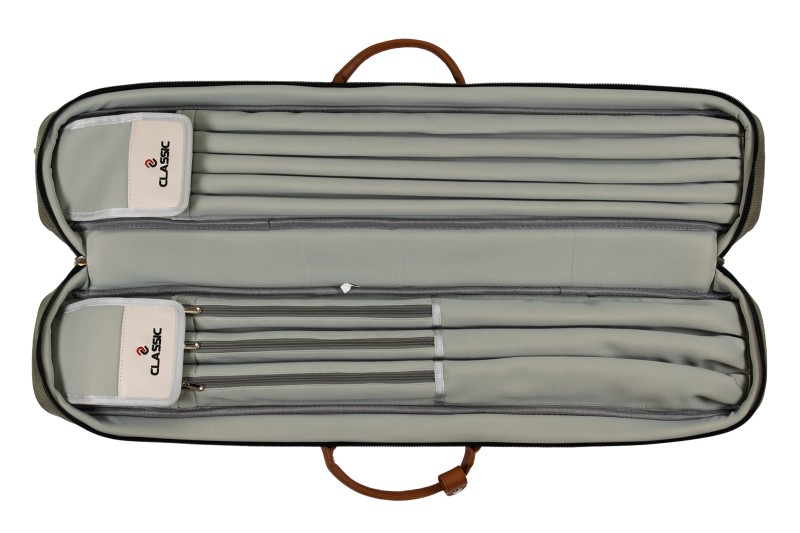 Queuetasche, Classic PocketStyle, grün-braun, 3/5, 85 cm
