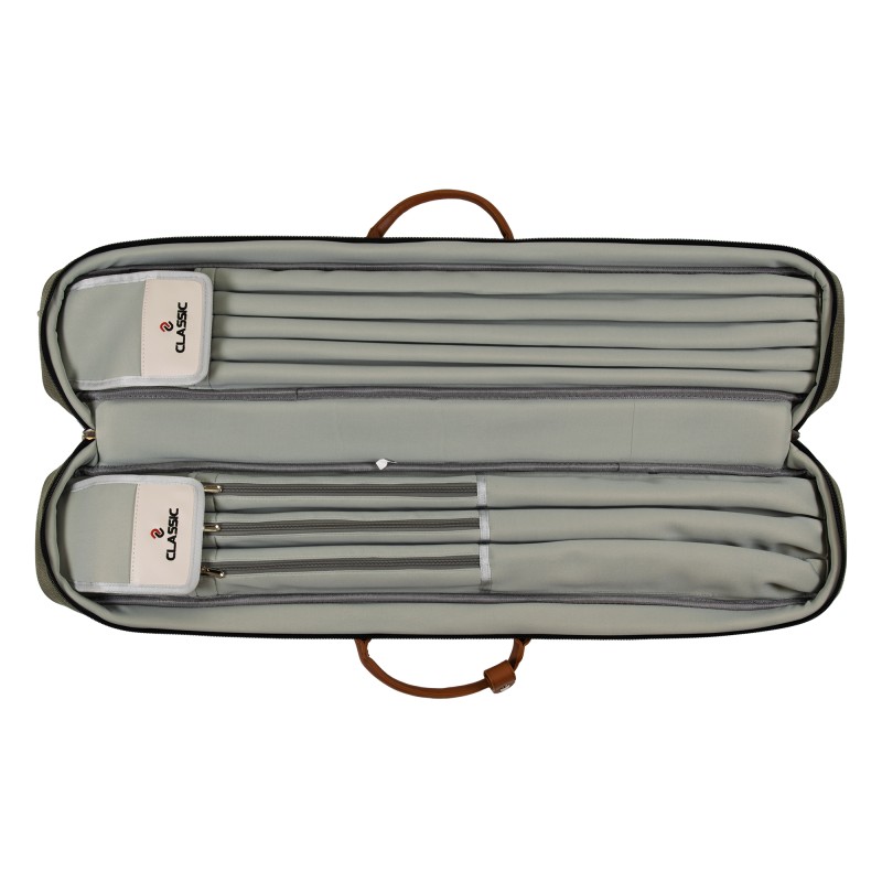 Queuetasche, Classic PocketStyle, grün-braun, 3/5, 85 cm Queuetasche, Classic PocketStyle, grün-braun, 3/5, 85 cm