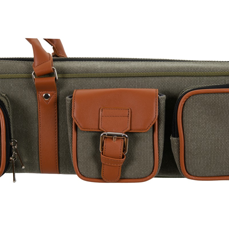 Queuetasche, Classic PocketStyle, grün-braun, 3/5, 85 cm Queuetasche, Classic PocketStyle, grün-braun, 3/5, 85 cm