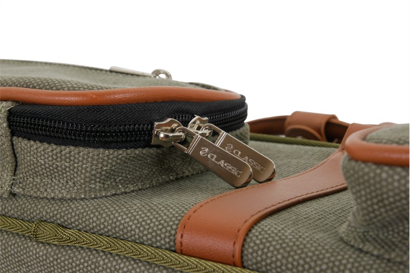 Queuetasche, Classic PocketStyle, grün-braun, 3/5, 85 cm
