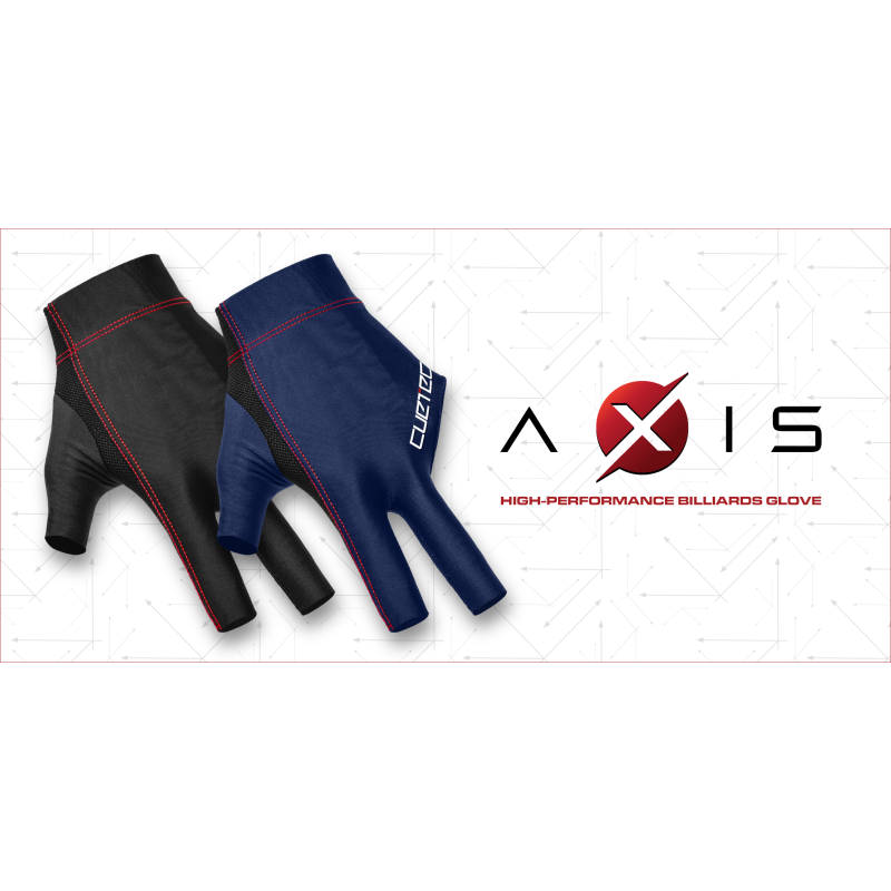 Handschuh, Cuetec Axis, 3-Finger, navy-rot, für linke Hand