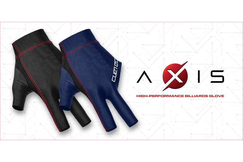Handschuh, Cuetec Axis, 3-Finger, navy-rot, für rechte Hand