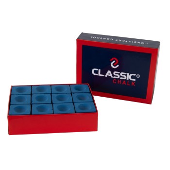 Billardkreide, Classic, blau, 12er Pack