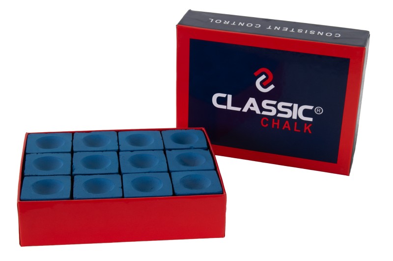 Billardkreide, Classic, blau, 12er Pack
