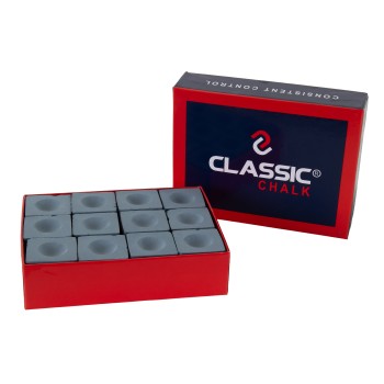 Billardkreide, Classic, grau, 12er Pack