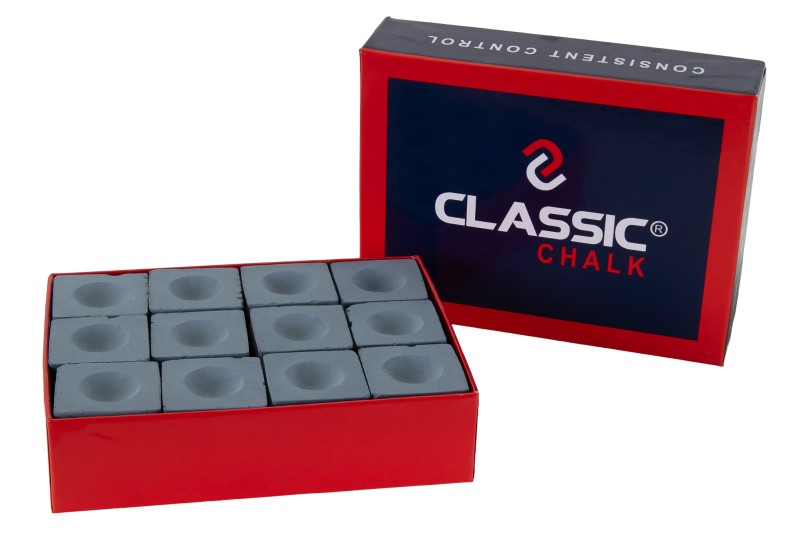 Billardkreide, Classic, grau, 12er Pack