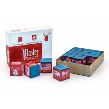 Billard-Kreide, Master, blau, 12er Pack
