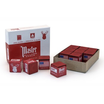 Billard-Kreide, Master, rot, 12er Pack