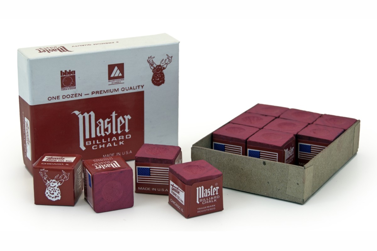 Billardkreide, Master, burgund, 12er Pack