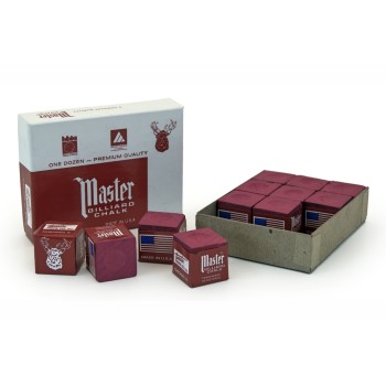 Billardkreide, Master, burgund, 12er Pack