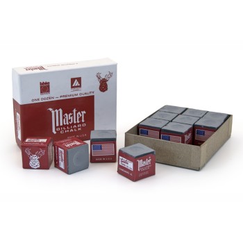 Billard-Kreide, Master, grau, 12er Pack