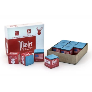 Billardkreide, Master, sky blue, 12er Pack