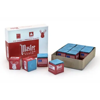 Billardkreide, Master, sky blue, 12er Pack