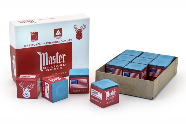 Billardkreide, Master, sky blue, 12er Pack