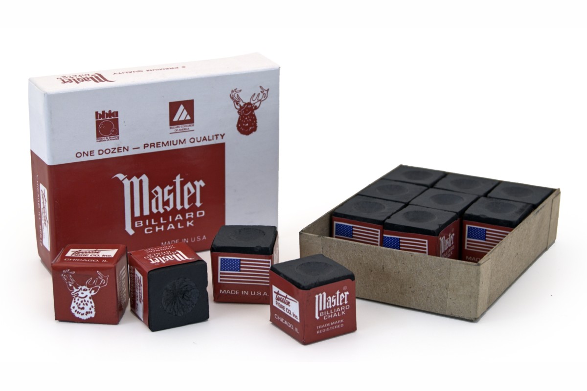 Billard-Kreide, Master, schwarz, 12er Pack