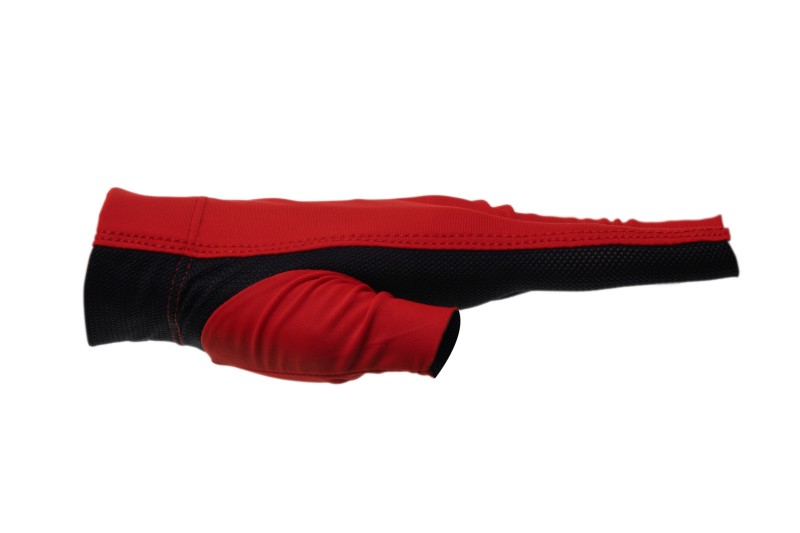 Halbfingerhandschuh, Dynamic Pro, 3-Finger, schwarz/rot, für linke Hand