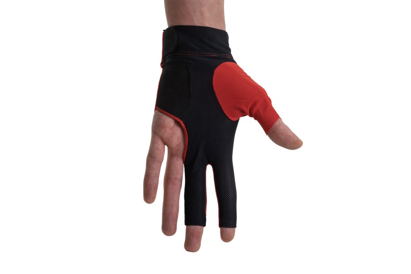 Halbfingerhandschuh, Dynamic Pro, 3-Finger, schwarz/rot, für linke Hand
