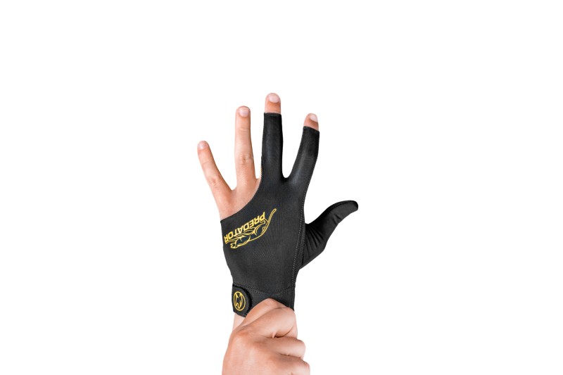 Handschuh, Predator Second Skin, 3-Finger, schwarz-gelb, geschlossener Daumen, für linke Hand