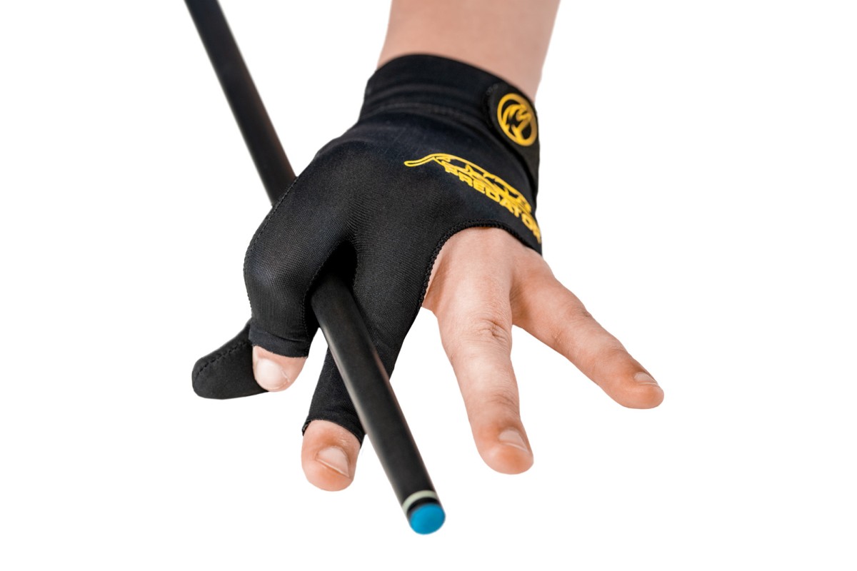 Handschuh, Predator Second Skin, 3-Finger, schwarz-gelb, geschlossener Daumen, für linke Hand