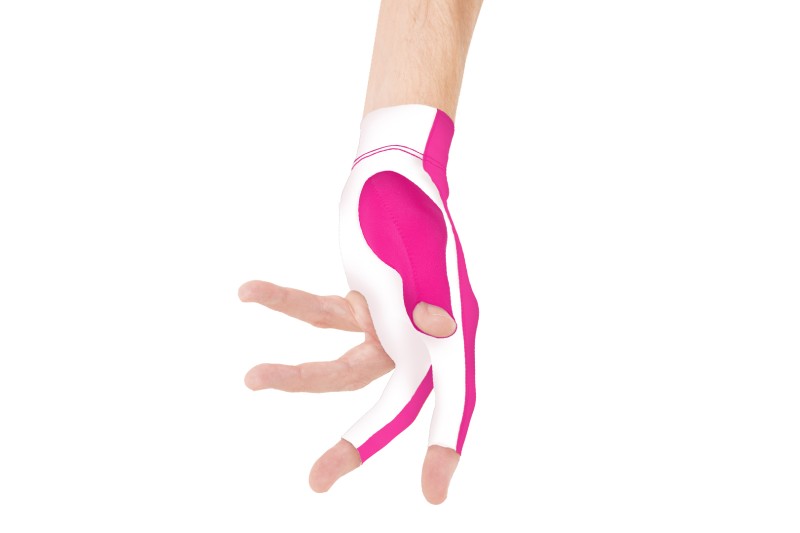 Handschuh, Predator Second Skin, 3-Finger, pink-weiß, für linke Hand