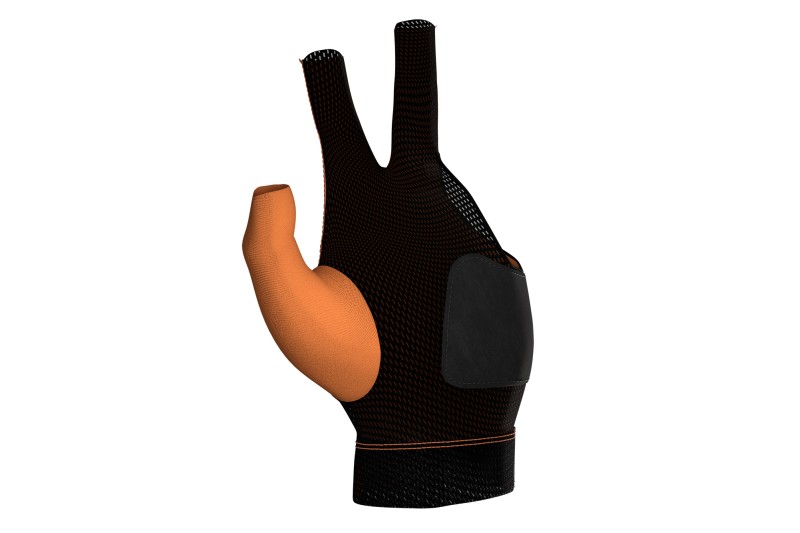 Handschuh, Predator Second Skin, 3-Finger, orange-schwarz, für linke Hand