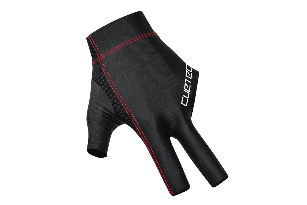 Handschuh, Cuetec Axis, 3-Finger, schwarz-rot, für linke Hand