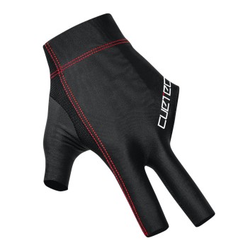 Handschuh, Cuetec Axis, 3-Finger, schwarz-rot, für linke Hand