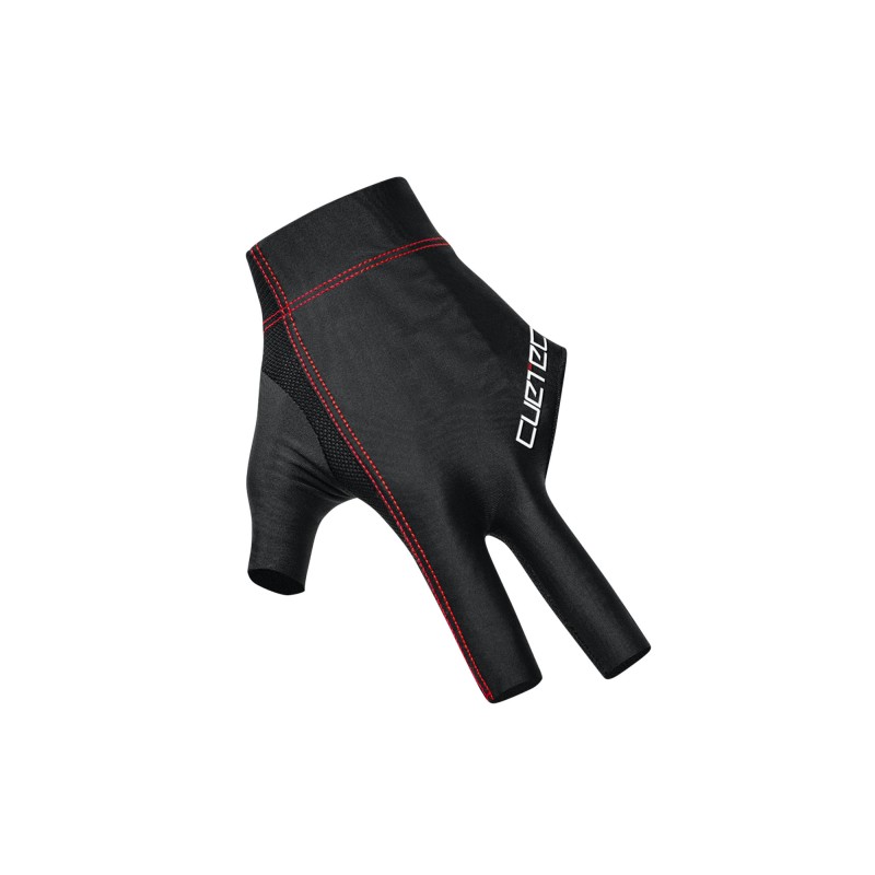 Handschuh, Cuetec Axis, 3-Finger, schwarz-rot, für linke Hand