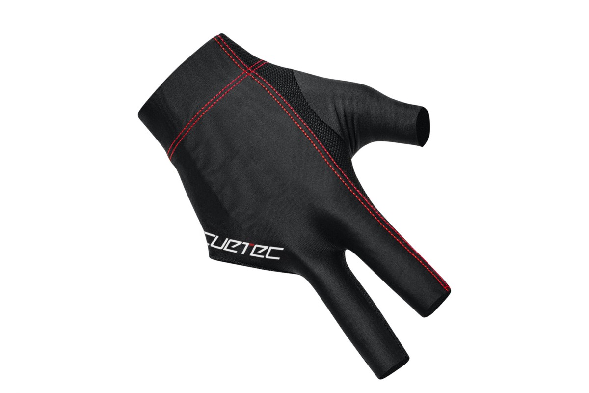 Handschuh, Cuetec Axis, 3-Finger, schwarz-rot, für rechte Hand