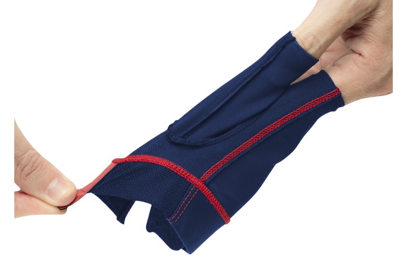 Handschuh, Cuetec Axis, 3-Finger, navy-rot, für rechte Hand
