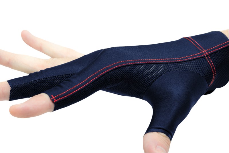 Handschuh, Cuetec Axis, 3-Finger, navy-rot, für rechte Hand
