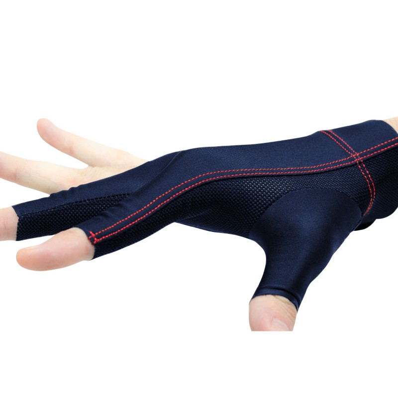 Handschuh, Cuetec Axis, 3-Finger, navy-rot, für rechte Hand