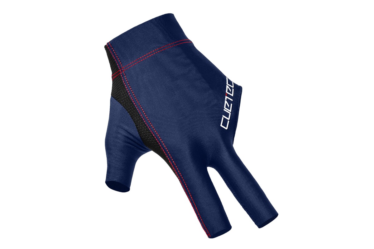 Handschuh, Cuetec Axis, 3-Finger, navy-rot, für linke Hand