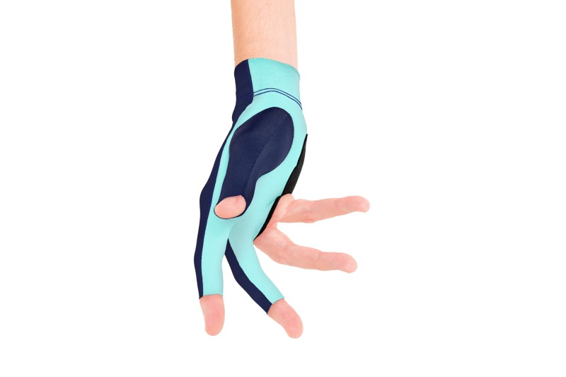 Handschuh, Predator Second Skin, 3-Finger, blau-teal, für rechte Hand