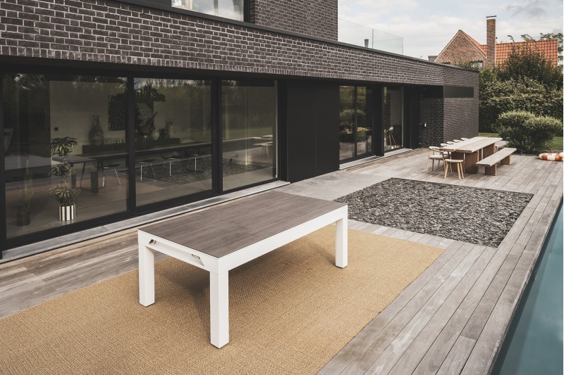 Abdeckplatte, 7 ft. (Fuß), Holzdekor für weißen Cornilleau Classic Outdoor Billardtisch