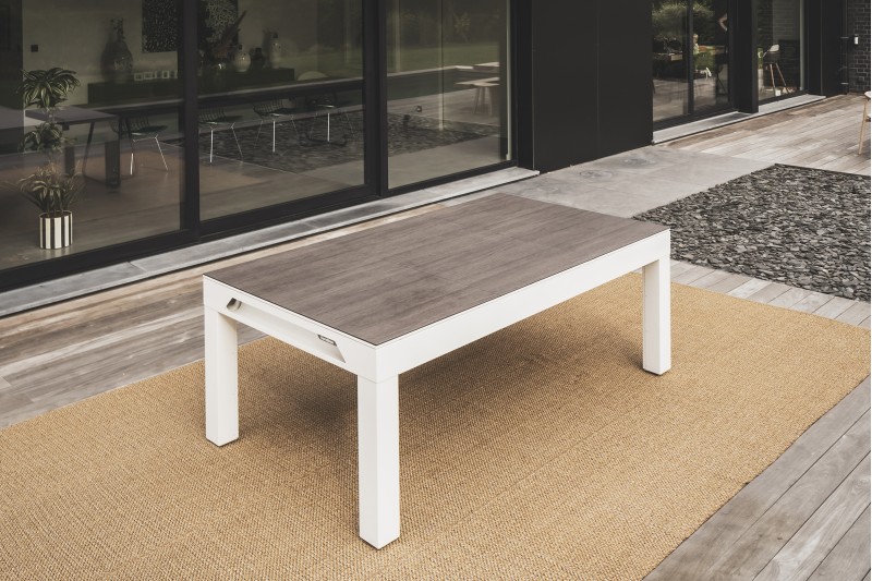 Abdeckplatte, 7 ft. (Fuß), Holzdekor für weißen Cornilleau Classic Outdoor Billardtisch