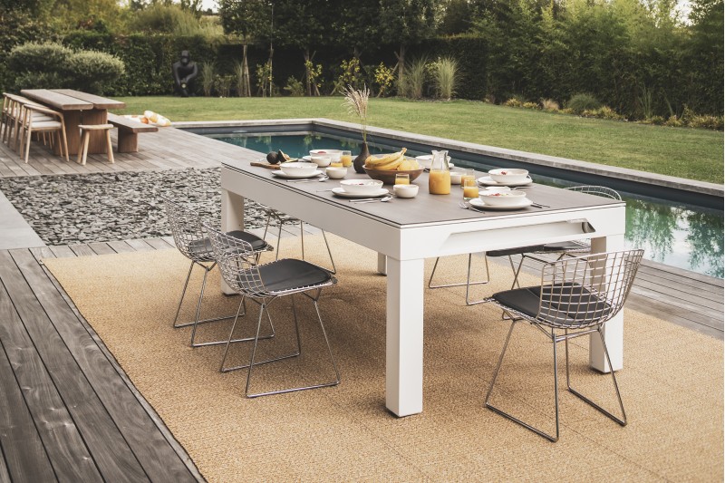 Abdeckplatte, 7 ft. (Fuß), Holzdekor für weißen Cornilleau Classic Outdoor Billardtisch