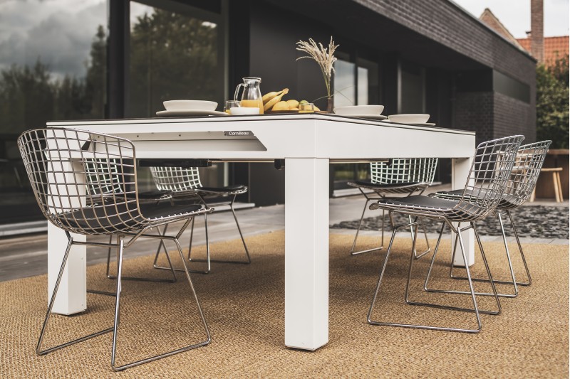 Abdeckplatte, 7 ft. (Fuß), Holzdekor für weißen Cornilleau Classic Outdoor Billardtisch