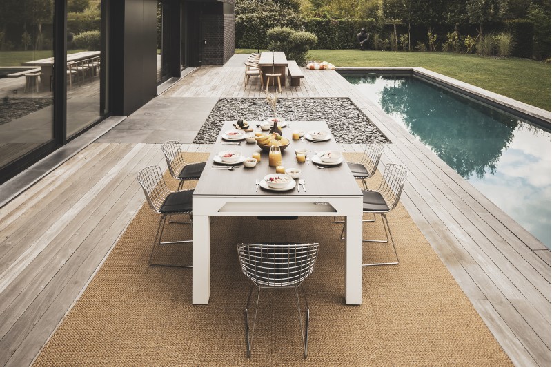 Abdeckplatte, 7 ft. (Fuß), Holzdekor für weißen Cornilleau Classic Outdoor Billardtisch