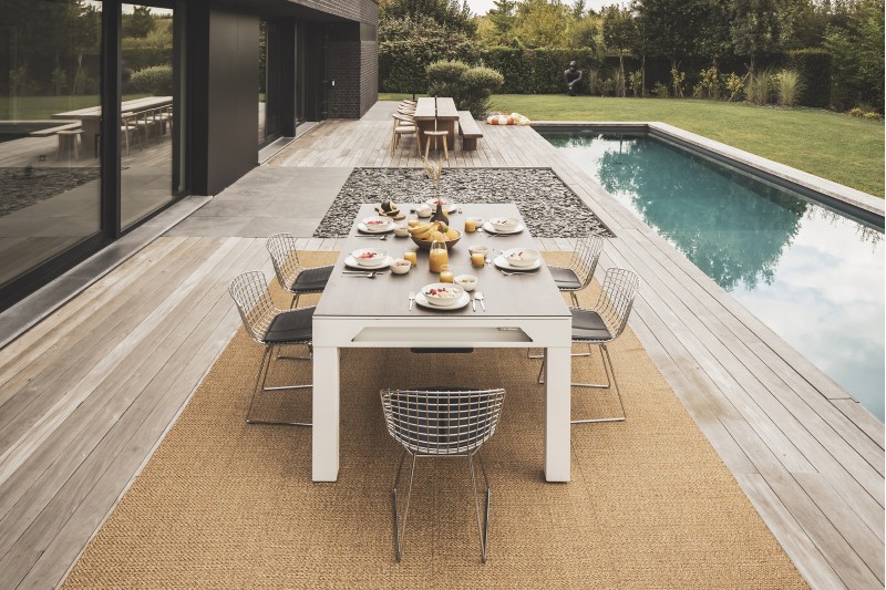 Abdeckplatte, 7 ft. (Fuß), Holzdekor für weißen Cornilleau Classic Outdoor Billardtisch