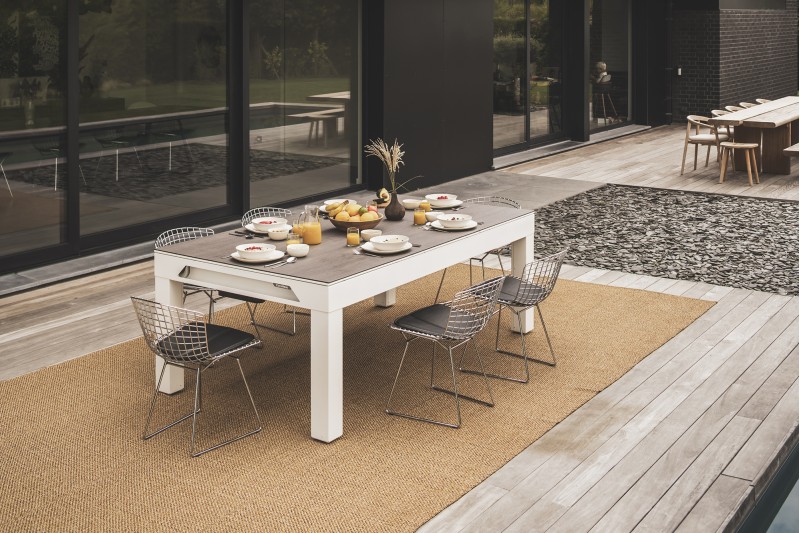Abdeckplatte, 7 ft. (Fuß), Holzdekor für weißen Cornilleau Classic Outdoor Billardtisch