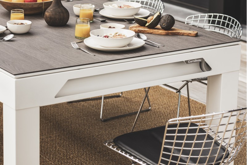 Abdeckplatte, 7 ft. (Fuß), Holzdekor für weißen Cornilleau Classic Outdoor Billardtisch
