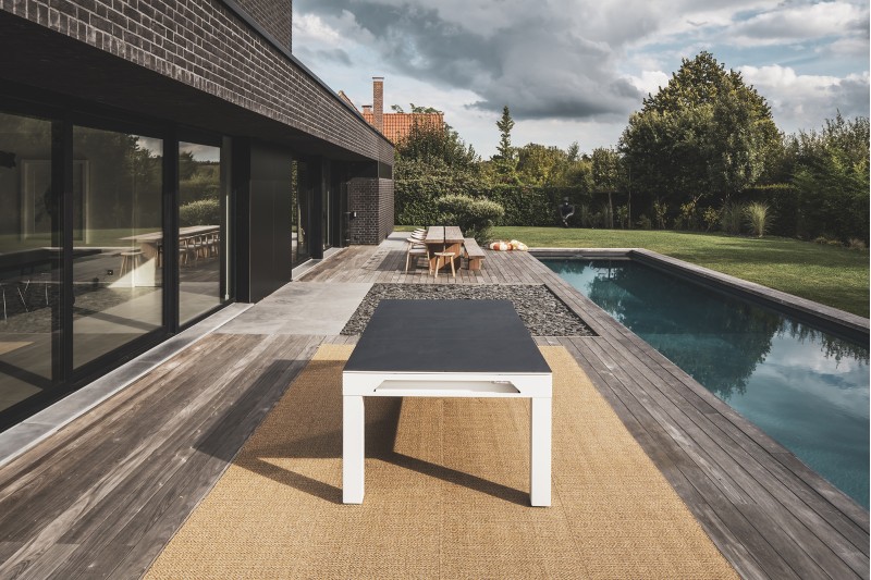 Abdeckplatte, 7 ft. (Fuß), Steindekor für weißen Cornilleau Classic Outdoor Billardtisch