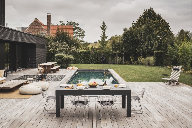 Abdeckplatte, 7 ft. (Fuß), Steindekor für schwarzen Cornilleau Classic Outdoor Billardtisch