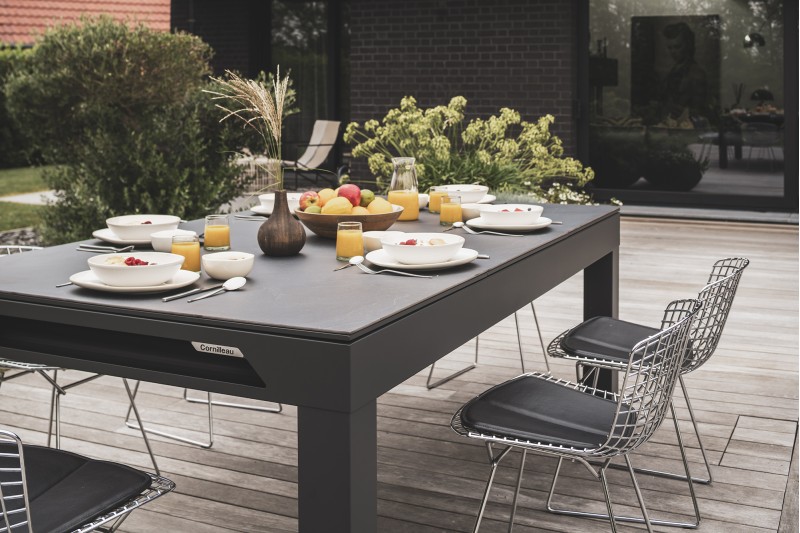 Abdeckplatte, 7 ft. (Fuß), Steindekor für schwarzen Cornilleau Classic Outdoor Billardtisch